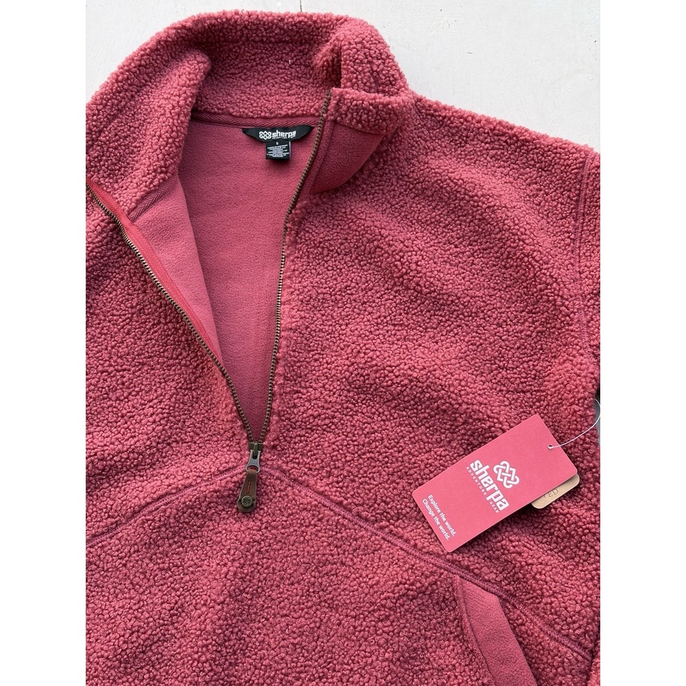 Women's Sherpa Brand Sweater Red Fleece S Hike Gorpcore Prep Casual Outdoor NWT